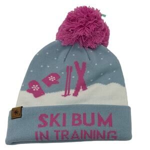 Locale Outdoor Ski Bum In Training Pom Beanie Hat Youth OS New NWT